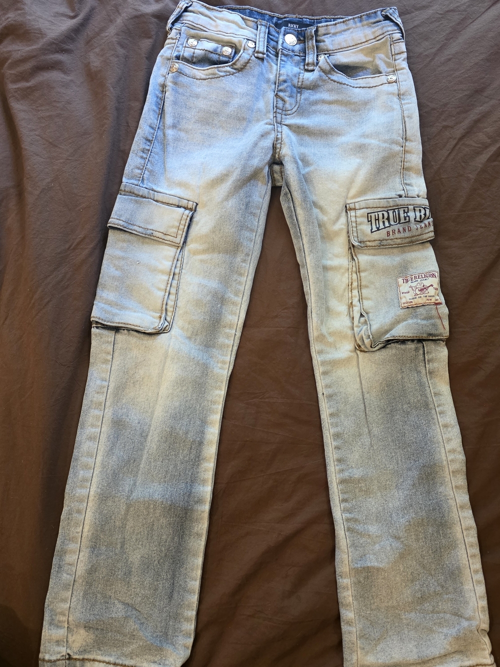 True Religion Light Blue Boys Cargo Jeans